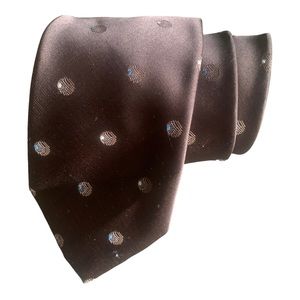 Vintage GIVENCHY MONSIEUR Men's Brown Polka Dot Tie